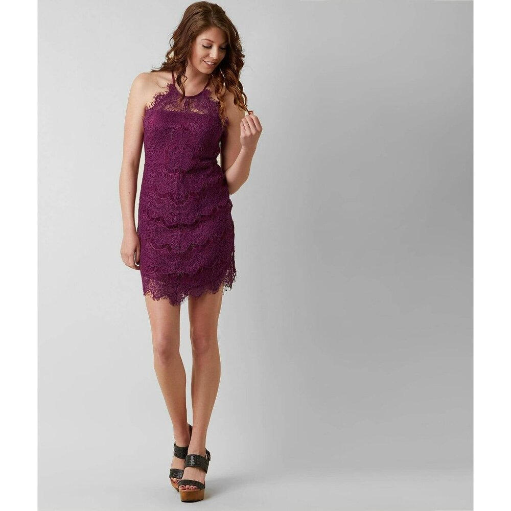 NWOT Free People Magenta Lace Dress Size XS